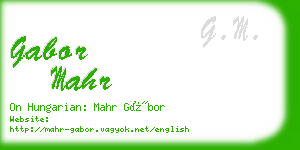 gabor mahr business card